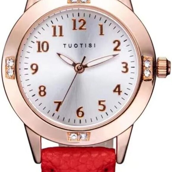 Casual Waterproof Watch for Girls 11-15 - Stylish Leather Band & Accurate Quartz - Picture 1 of 5